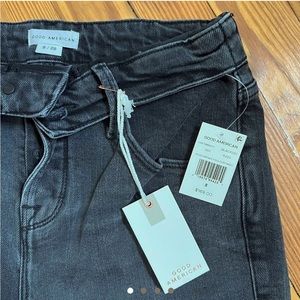 NWT Good American black fold over waist jeans sz 8